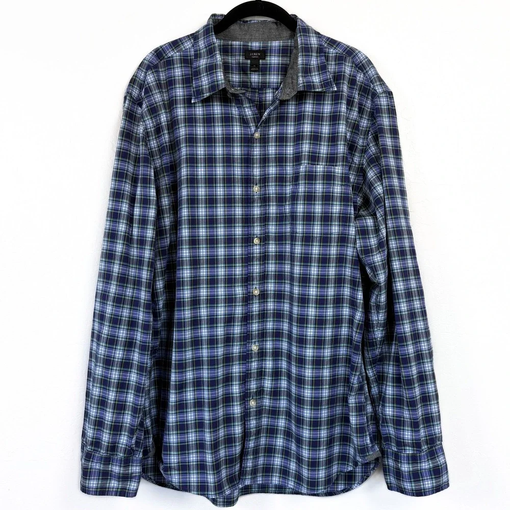 J.Crew Tartan Plaid Shirt XL Cotton Jenna Lyons Heritage Prep Campus Collegiate‎